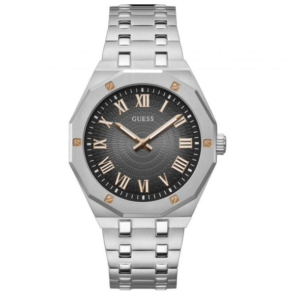 Reloj GUESS GW0575G1 Hombre Plata Acero Inoxidable Diseño Octogonal Elegante 42mm