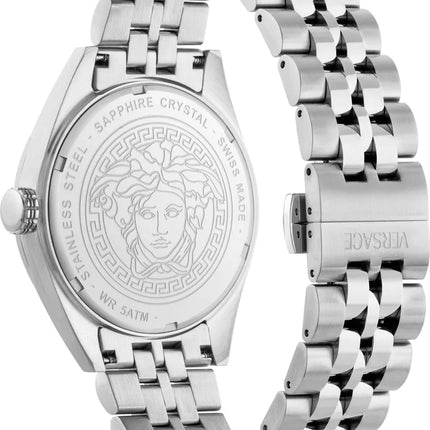 Reloj Versace VEKHA0425 para hombre en acero plateado y esfera negra
