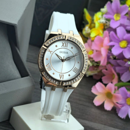 Reloj Guess GW0034L2 para mujer blanco y oro rosa