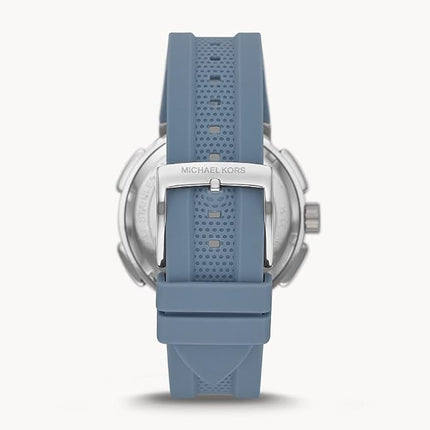 Parte trasera y cierre del reloj Michael Kors MK7220 con correa azul