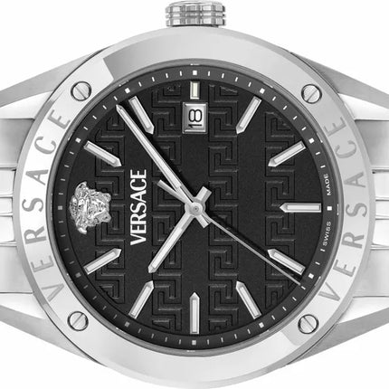 Reloj Versace VEKHA0425 para hombre en acero plateado y esfera negra