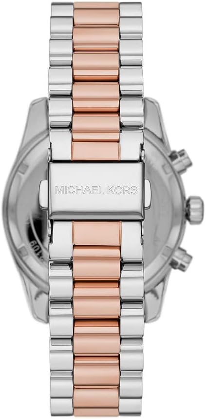 Parte trasera y cierre del reloj Michael Kors MK7219 en acero bicolor