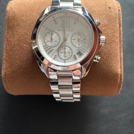 Reloj Michael Kors Bradshaw MK6174 para mujer en acero inoxidable plateado cronógrafo