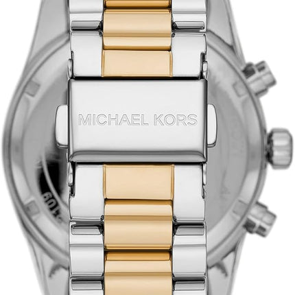 Parte trasera y cierre del reloj Michael Kors MK7218 en acero bicolor