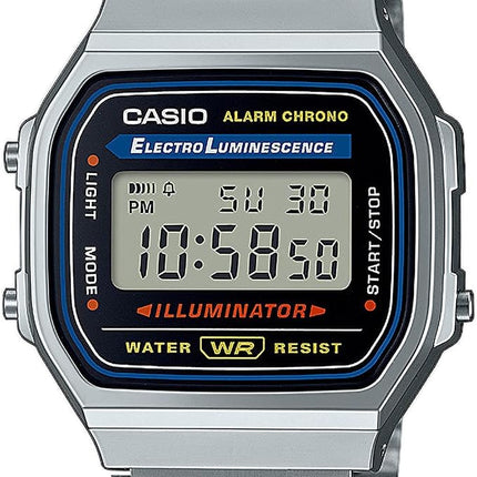 Reloj Casio Retro A168WA-1YES unisex en acero plateado