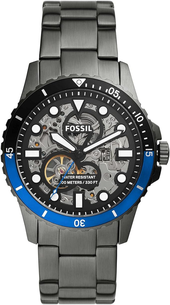Reloj Fossil ME3201 automático para hombre en acero negro y azul