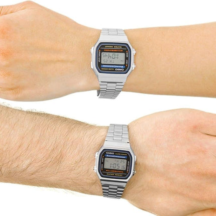 Reloj Casio Retro A168WA-1YES unisex en acero plateado