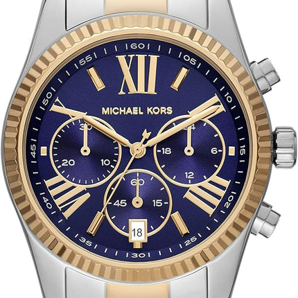Reloj Michael Kors MK7218 para mujer en acero bicolor con esfera azul