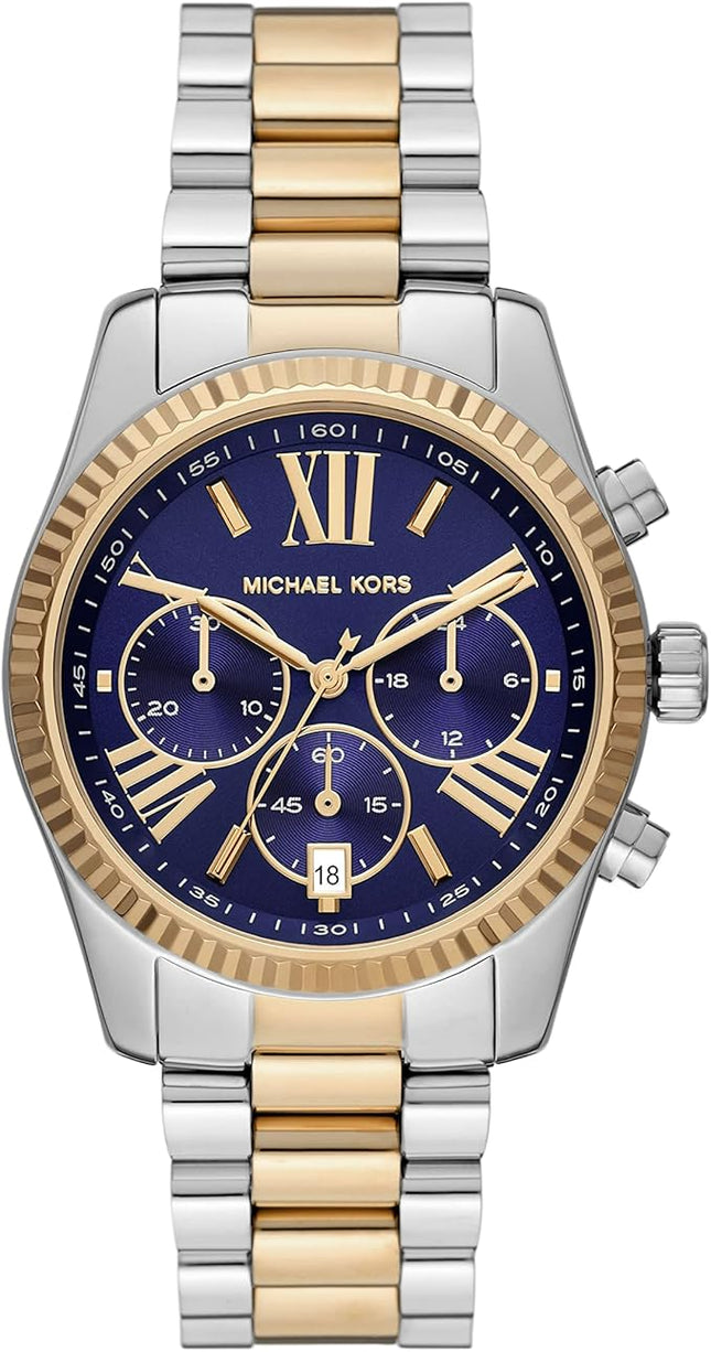 Reloj Michael Kors MK7218 para mujer en acero bicolor con esfera azul