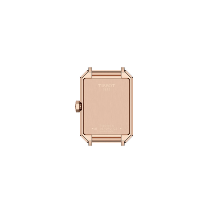 vista trasera reloj Correa negra de piel lacada del reloj Tissot SRV para mujer