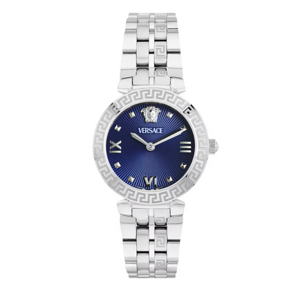 Reloj Versace VEOCA0124 para mujer en acero plateado y esfera azul