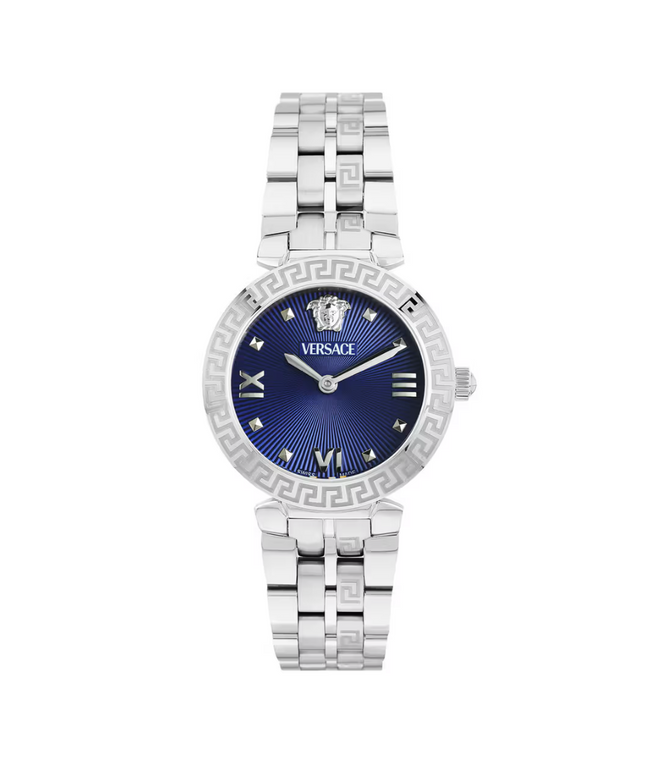 Reloj Versace VEOCA0124 para mujer en acero plateado y esfera azul