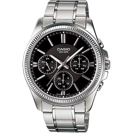 Reloj Casio MTP-1375D-1AVEF para hombre plateado con esfera negra