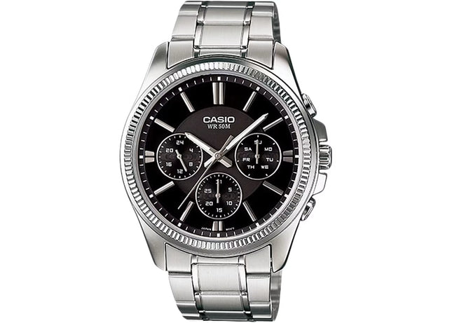 Reloj Casio MTP-1375D-1AVEF para hombre plateado con esfera negra