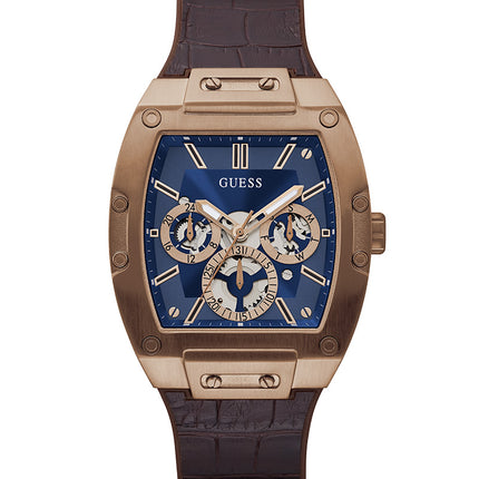 Reloj GUESS GW0202G2 Hombre Azul Marrón Acero y Cuero Multifunción 43mm