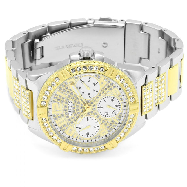 Detalle de la esfera decorativa del reloj Guess W1156L5 para mujer