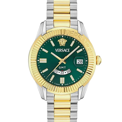 Reloj Versace VEOU00225 para hombre bicolor con esfera verde
