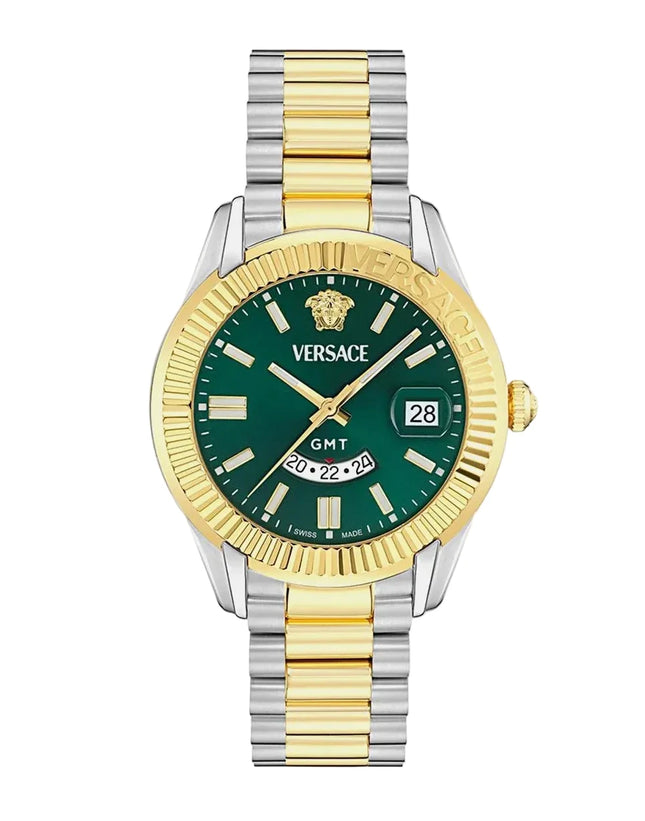 Reloj Versace VEOU00225 para hombre bicolor con esfera verde