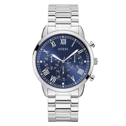 Reloj Guess W1309G4 para hombre en acero plateado y esfera azul