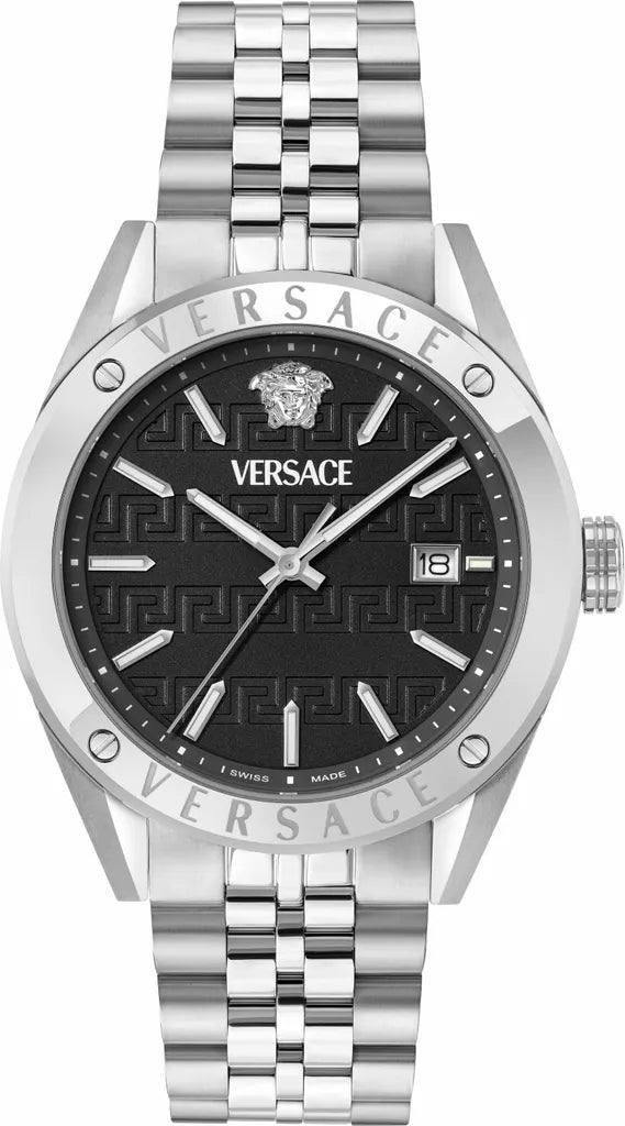 Reloj Versace VEKHA0425 para hombre en acero plateado y esfera negra