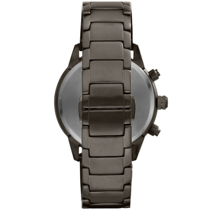 Parte trasera y cierre del reloj Emporio Armani AR80045 en acero gris