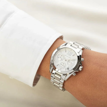 Reloj Michael Kors Bradshaw MK6174 para mujer en acero inoxidable plateado cronógrafo