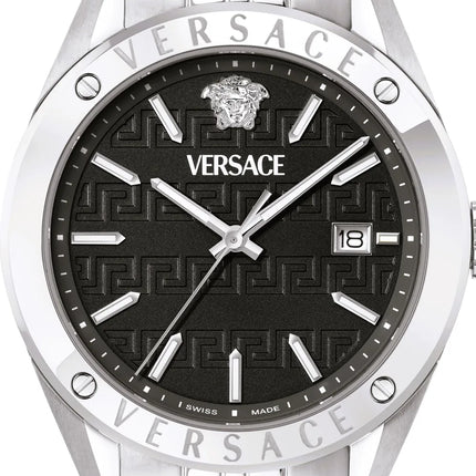 Reloj Versace VEKHA0425 para hombre en acero plateado y esfera negra