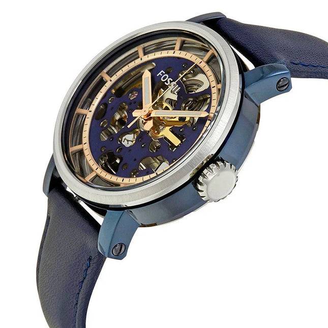 Detalle de la esfera abierta del reloj Fossil ME3136 automático para hombre
