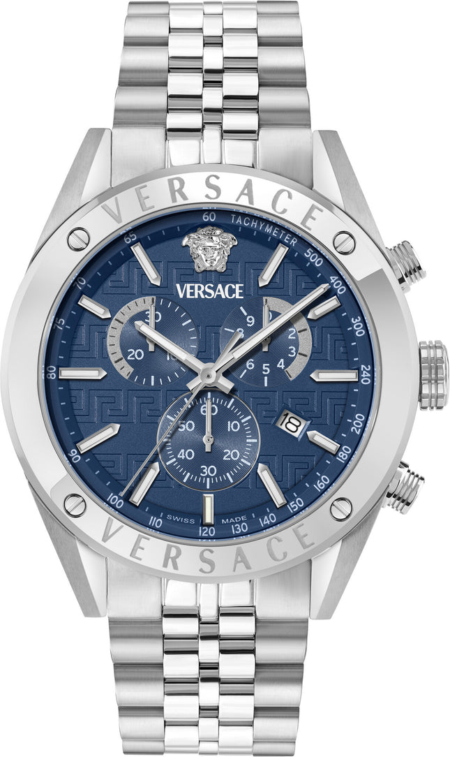 Reloj Versace VEKHA0325 para hombre plateado con esfera azul