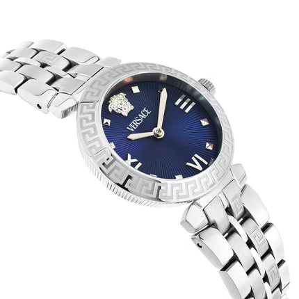 Reloj Versace VEOCA0124 para mujer en acero plateado y esfera azul