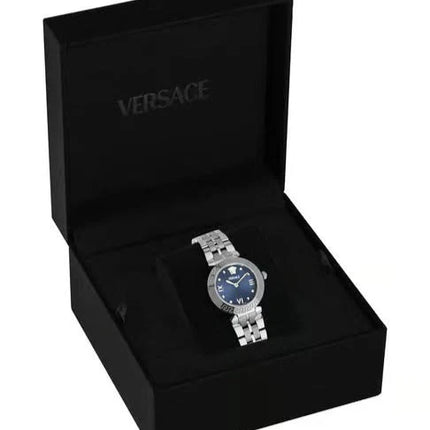 Reloj Versace VEOCA0124 para mujer en acero plateado y esfera azul