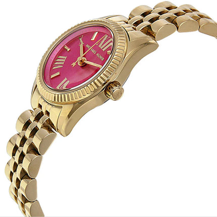 Detalle de la esfera rosa del reloj Michael Kors MK3270 para mujer