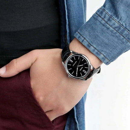 Reloj Casio MTP-V005L-1BUEF para hombre negro con correa de cuero 40 mm