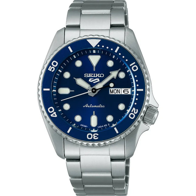 Reloj Seiko SRPL77K1 automático para hombre en acero plateado con esfera azul