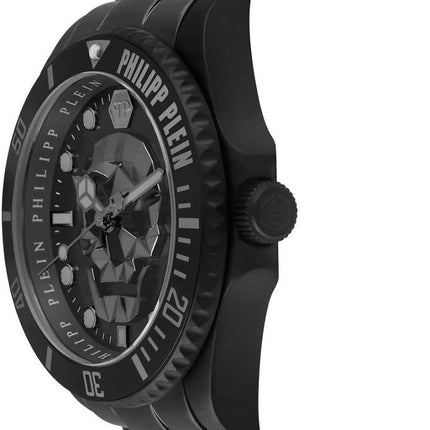 Vista lateral del reloj Philipp Plein PWOAA0922 en acabado negro