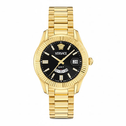 Reloj Versace VEOU00625 para hombre dorado con esfera negra