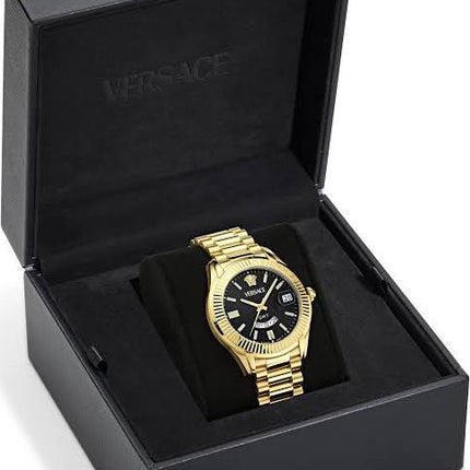 Reloj Versace VEOU00625 para hombre dorado con esfera negra