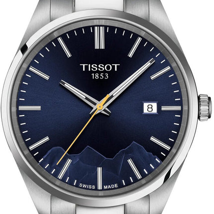 Reloj Tissot PR 100 Jungfraubahn T150.410.11.041.02 para hombre con esfera azul y brazalete de acero