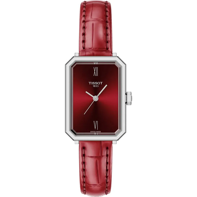Reloj Tissot SRV T160.110.16.423.00 para mujer con esfera y correa rojas