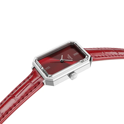 Esfera roja con números romanos del reloj Tissot SRV T160.110.16.423.00