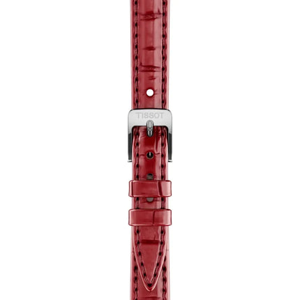 Correa roja de piel estilo cocodrilo del reloj Tissot SRV para mujer