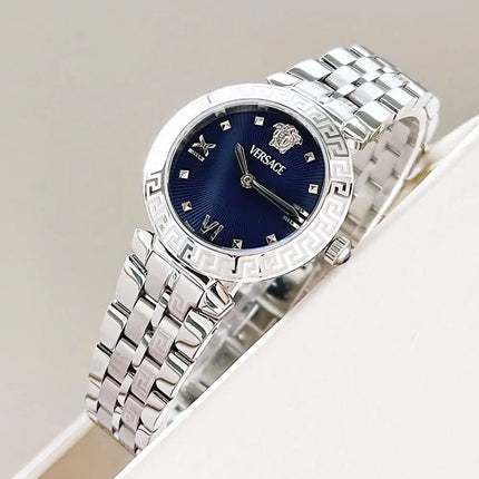 Reloj Versace VEOCA0124 para mujer en acero plateado y esfera azul